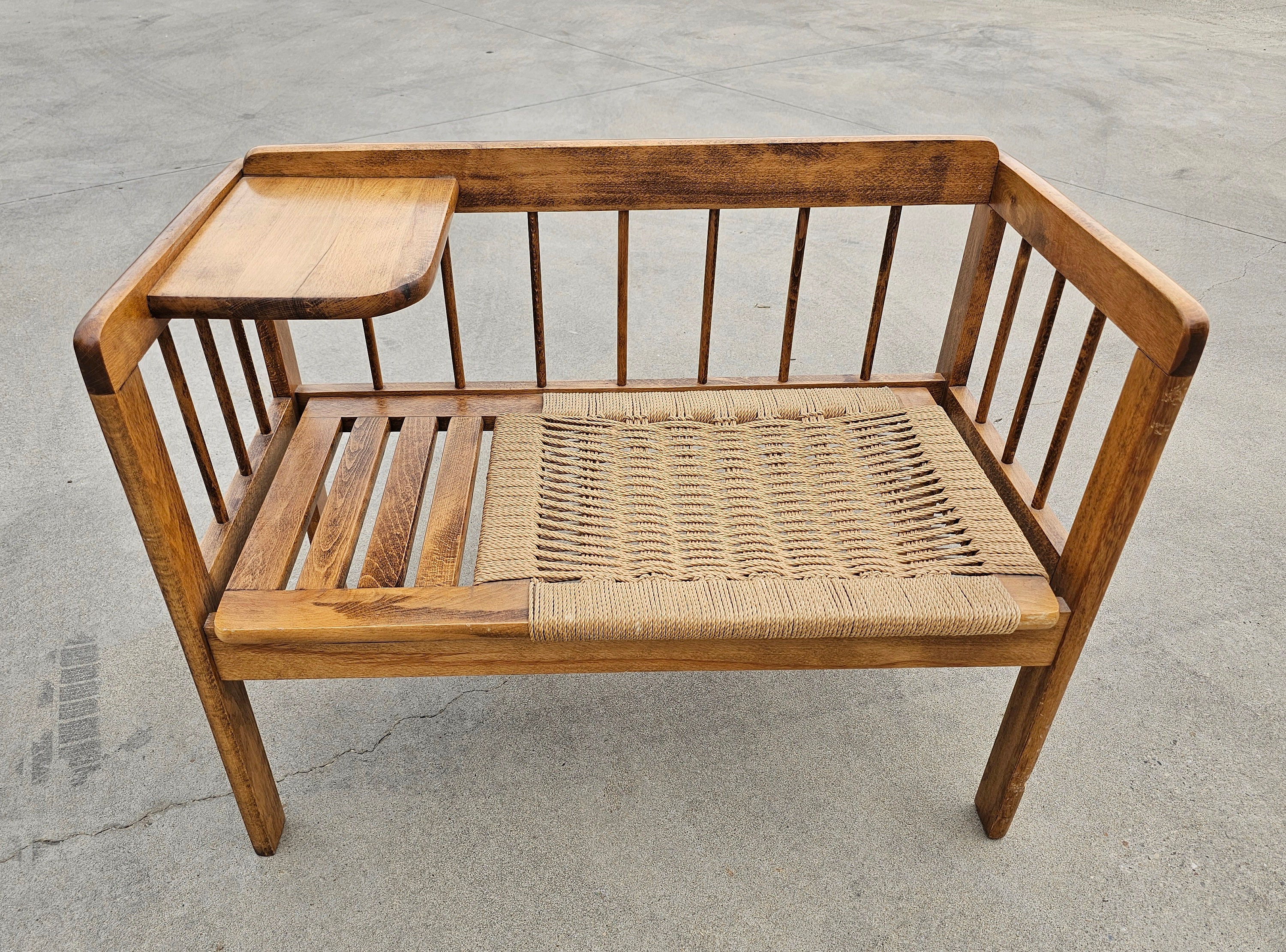 Mid Century Modern Danish Papercord Bench - Plans Available 
