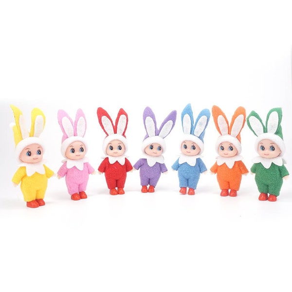Baby Bunny Elf Doll | Christmas Miniature Elf Decoration | Newborn Gift | Baby Grow Elf Dolls with Feet and Shoes