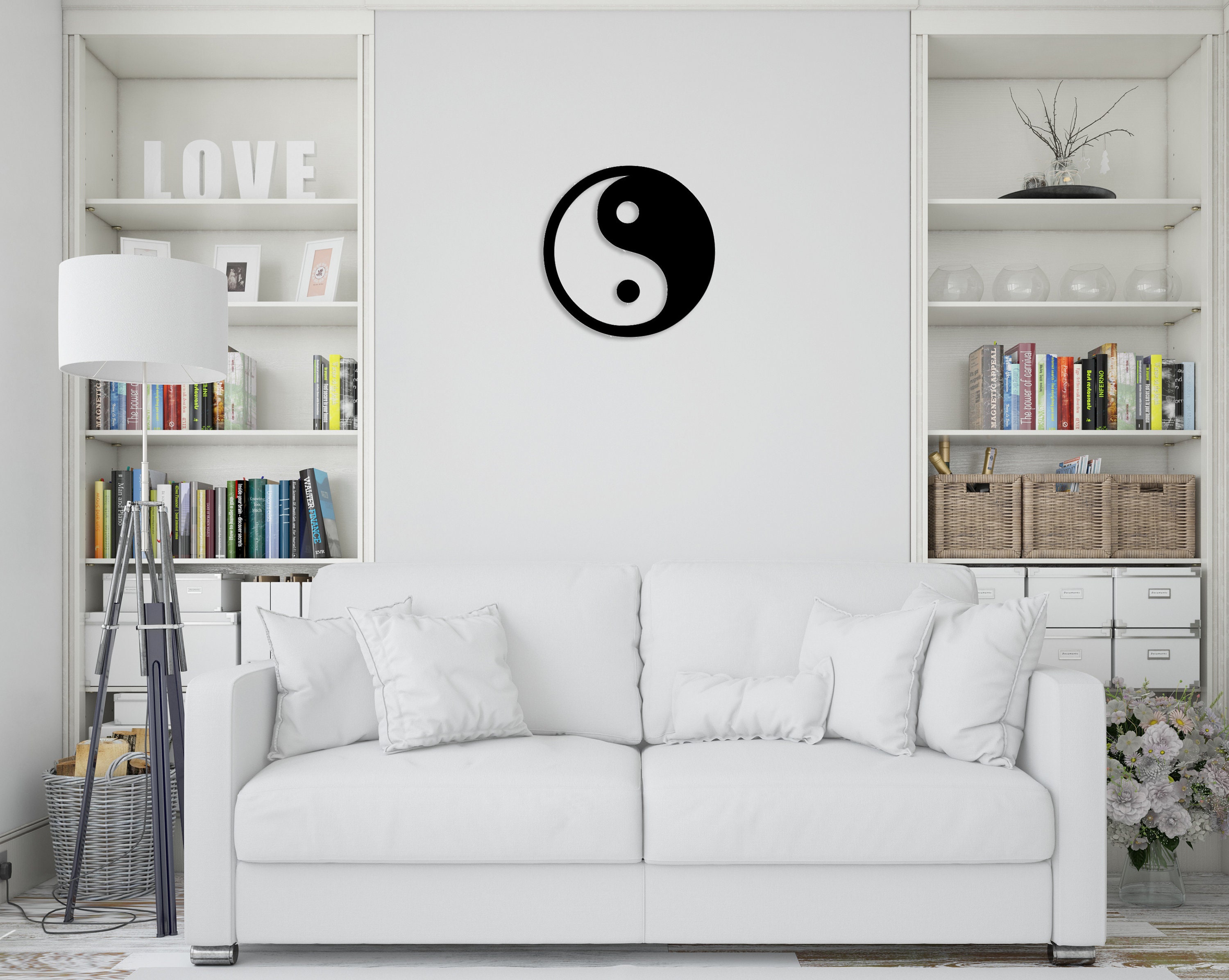 Ying Yang Wooden Wall Art Yin and Yang Wall Decor Black and Etsy UK