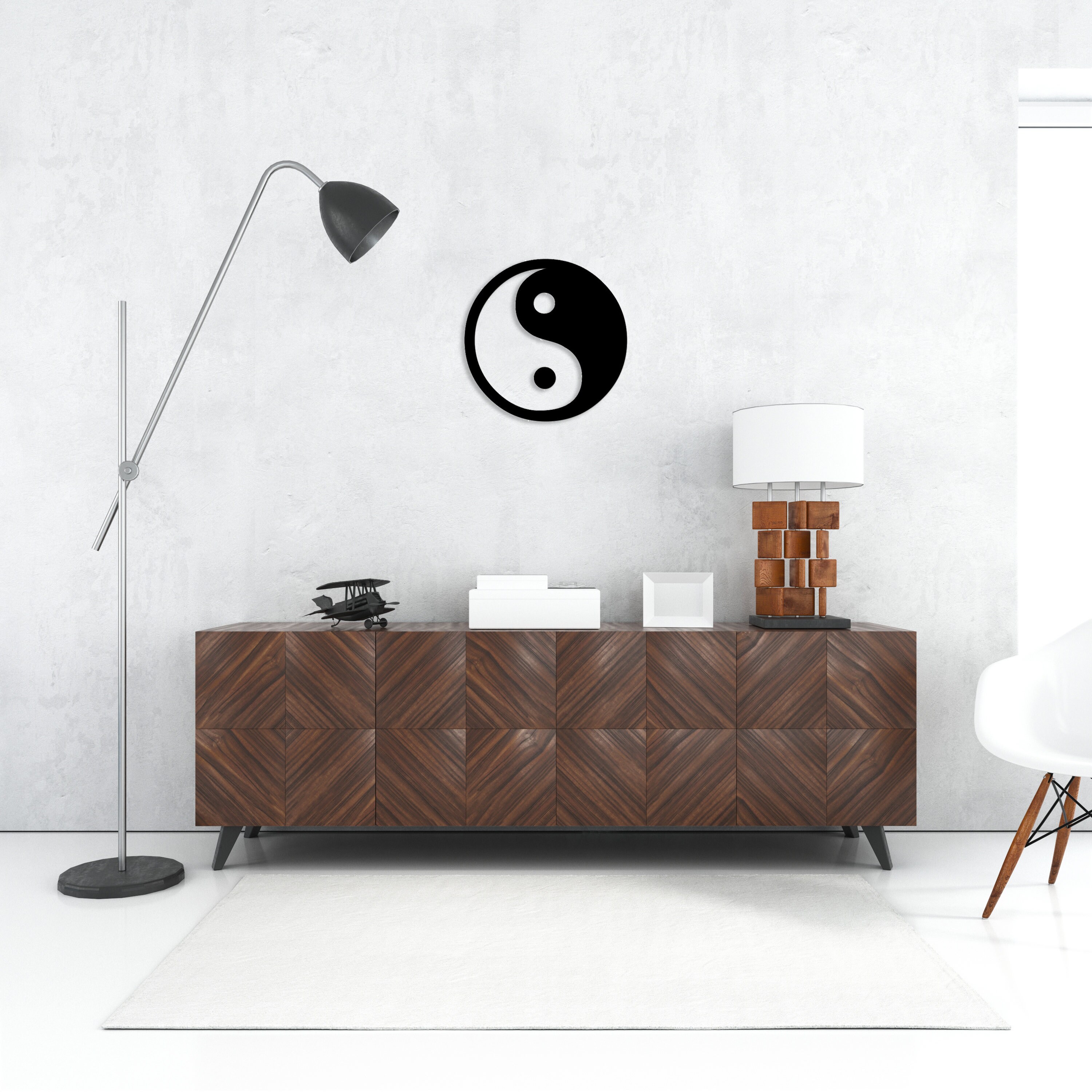 Ying Yang Wooden Wall Art Yin and Yang Wall Decor Black and - Etsy UK