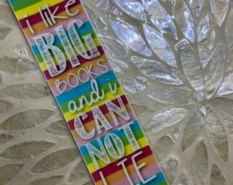 Big Books Lesezeichen, Laminiertes Lesezeichen, Regenbogen Lesezeichen, Leser Geschenk, Leseratte, Humorvoll, Bibliophiles Geschenk, Ich liebe Bücher