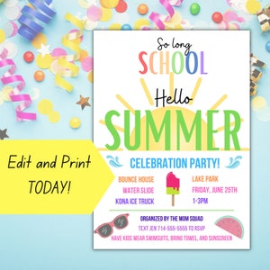 SCHOOLS OUT Party Invite!