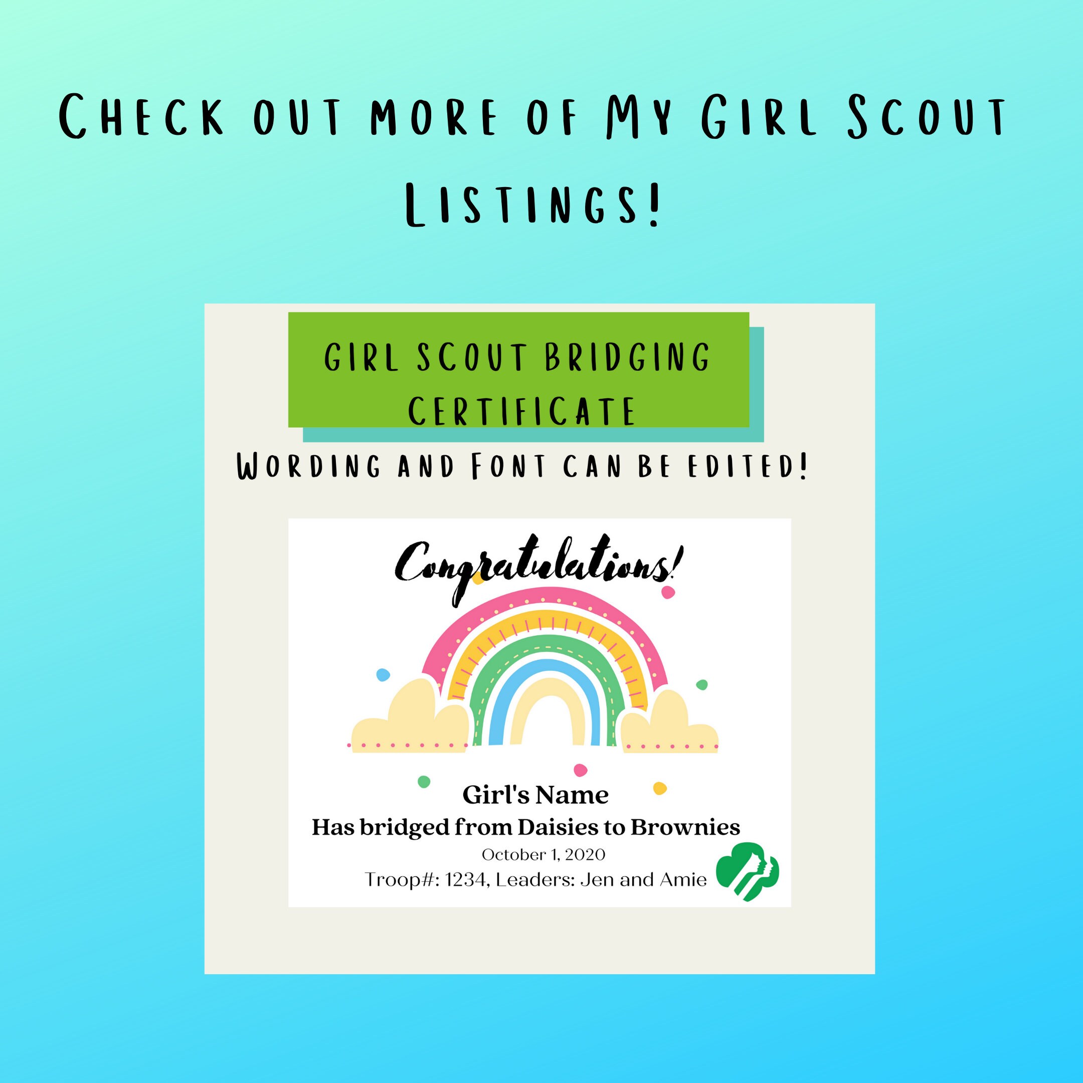 GIRL SCOUT Song Book Brownie, Daisy, Junior Girl Scout Songs (Download