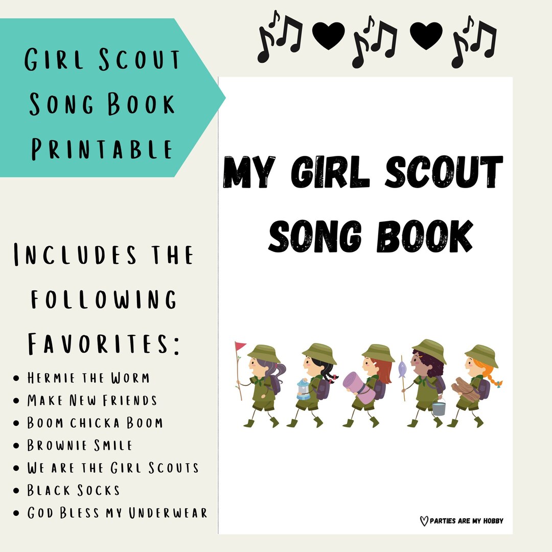 GIRL SCOUT Song Book Brownie, Daisy, Junior Girl Scout Songs Etsy