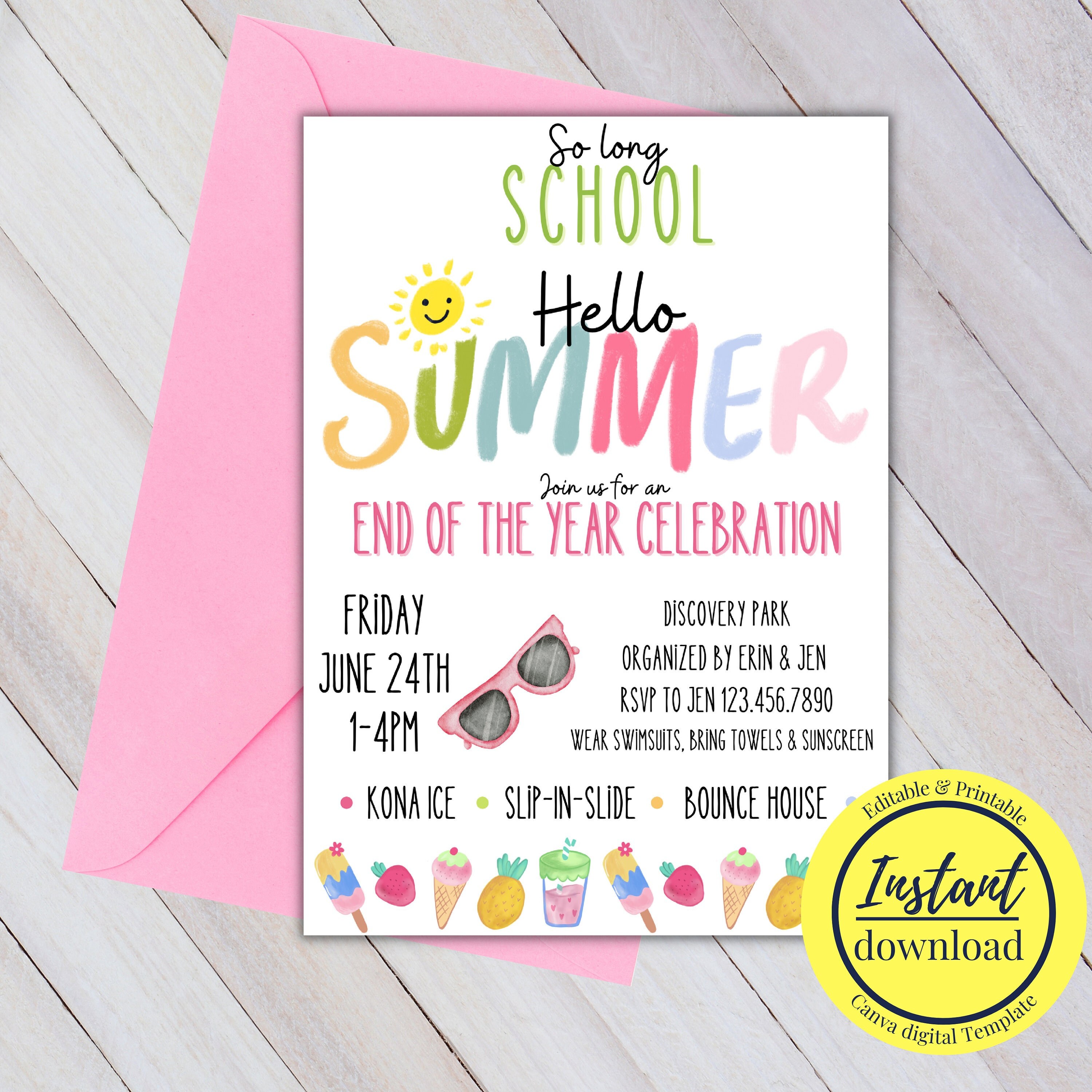SCHOOLS Out Summer Party Invitation - Etsy
