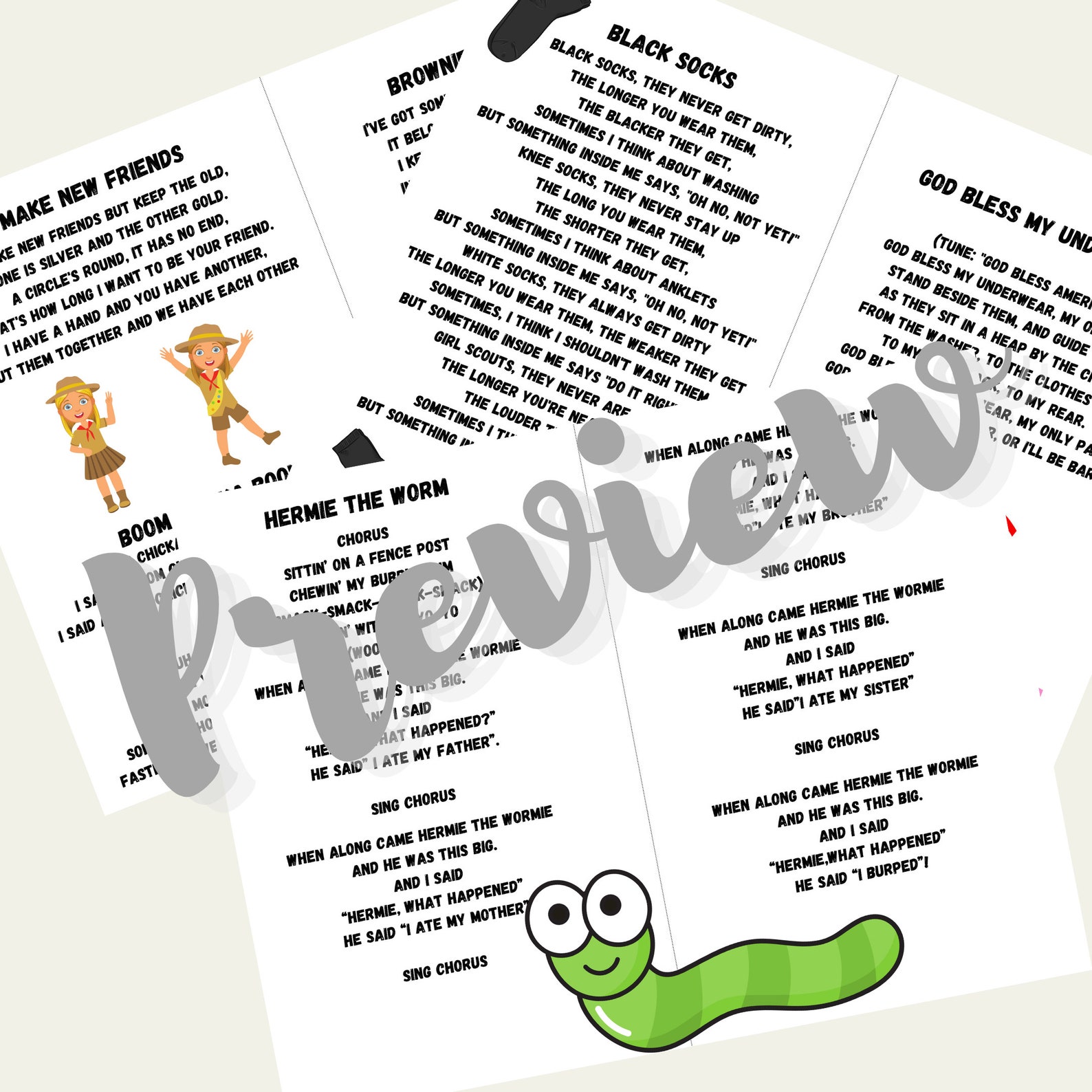 GIRL SCOUT Song Book Brownie, Daisy, Junior Girl Scout Songs Etsy