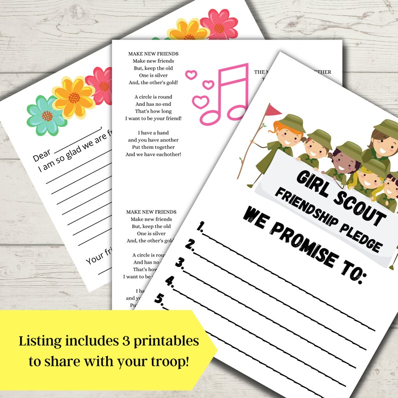 Brownie Girl Scout Friendship Badge Etsy