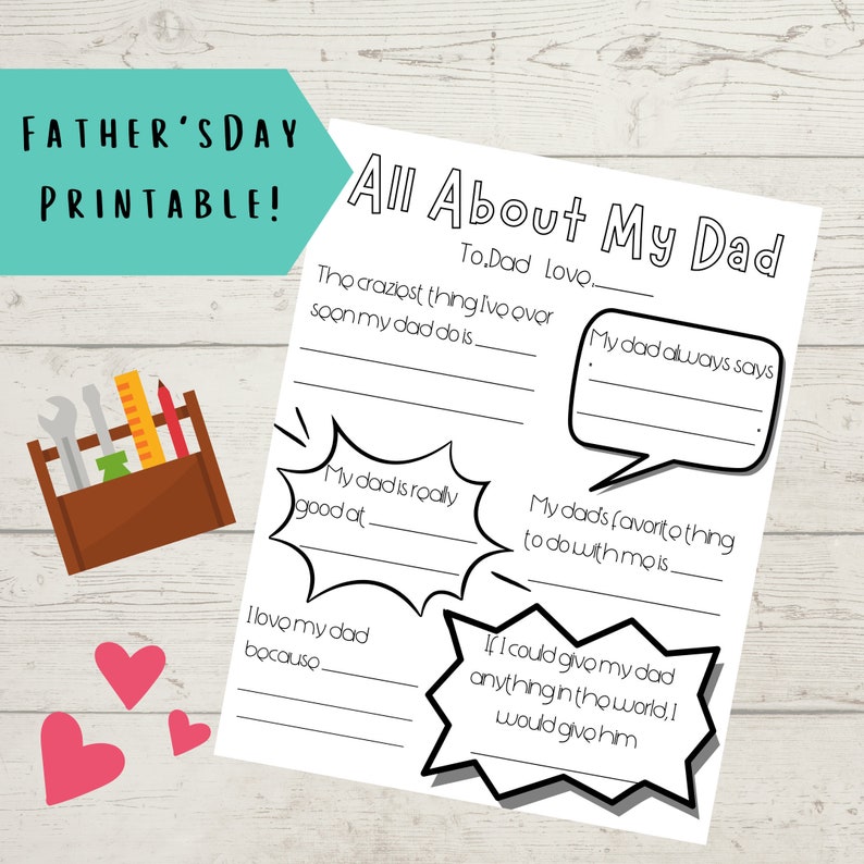 ALL ABOUT DAD Father's Day Printable - Etsy