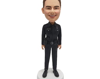 Custom Cartoon Police Officer Figurine, Personalized Gift Statue,