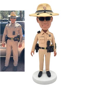 Custom State Trooper Bobblehead, Personalized Police Officer Figurine, Law Enforcement Keepsake