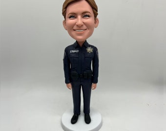 Custom Bobbleheads Policewoman for her, Personalized Police Officer Bobblehead, Custom Sheriff/Prosecutor Bobbleheads gifts for her/mother