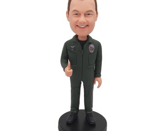 Handmade Polymer Clay Aviation Gift，Custom Pilot Bobblehead