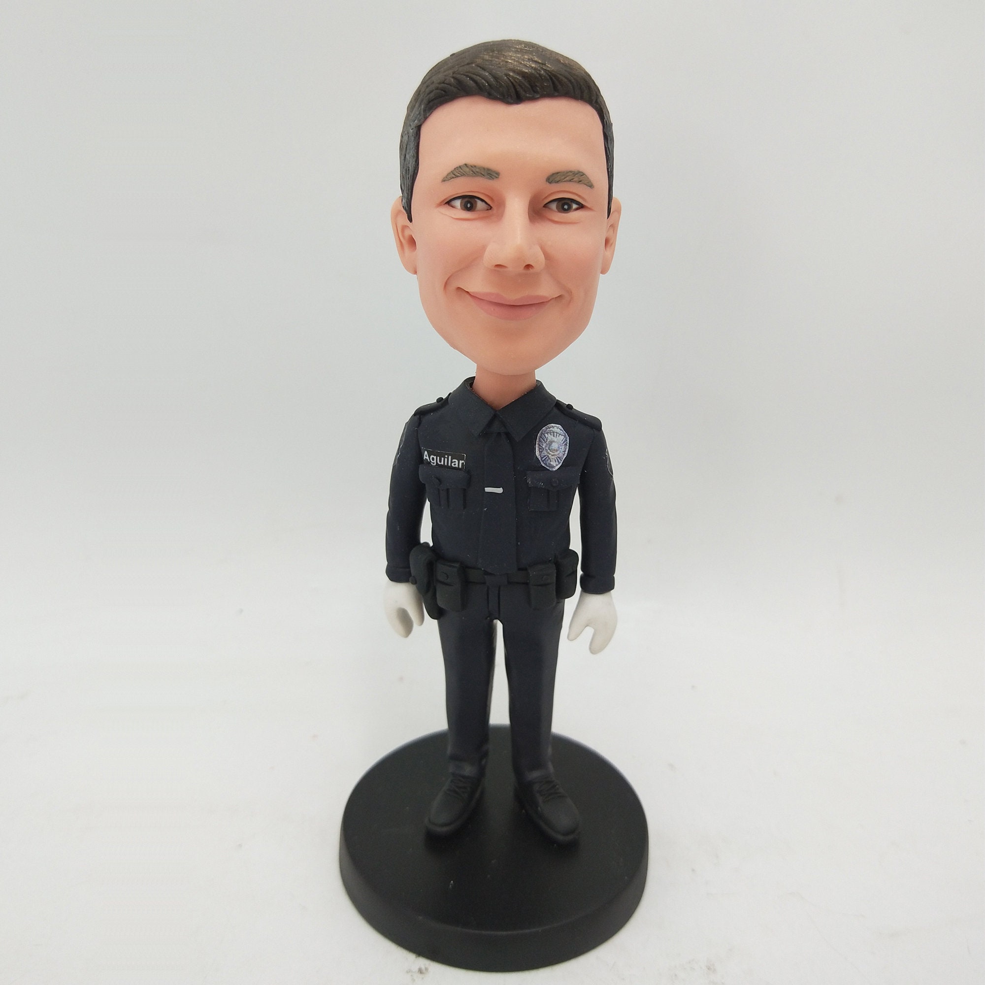 Custom Bobbleheads Policeman for father, Personalized Police Officer Bobblehead, Custom Bobbleheads in Madera city Police unifrom