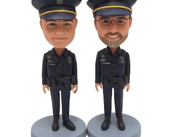 Policeman Bobblehead, Vintage Police Officer Nodder, Retro Cop Collectible Toy, Unique Desk Decor for Men, Gift for Police Officer,