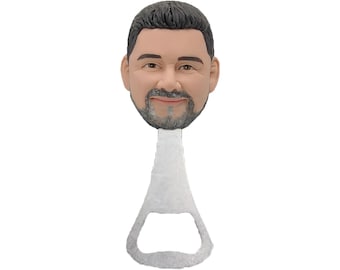 Abridor de botellas con cabeza personalizada: regalo personalizado para padrinos de boda