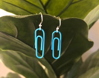 pendientes clip de papel múltiples colores