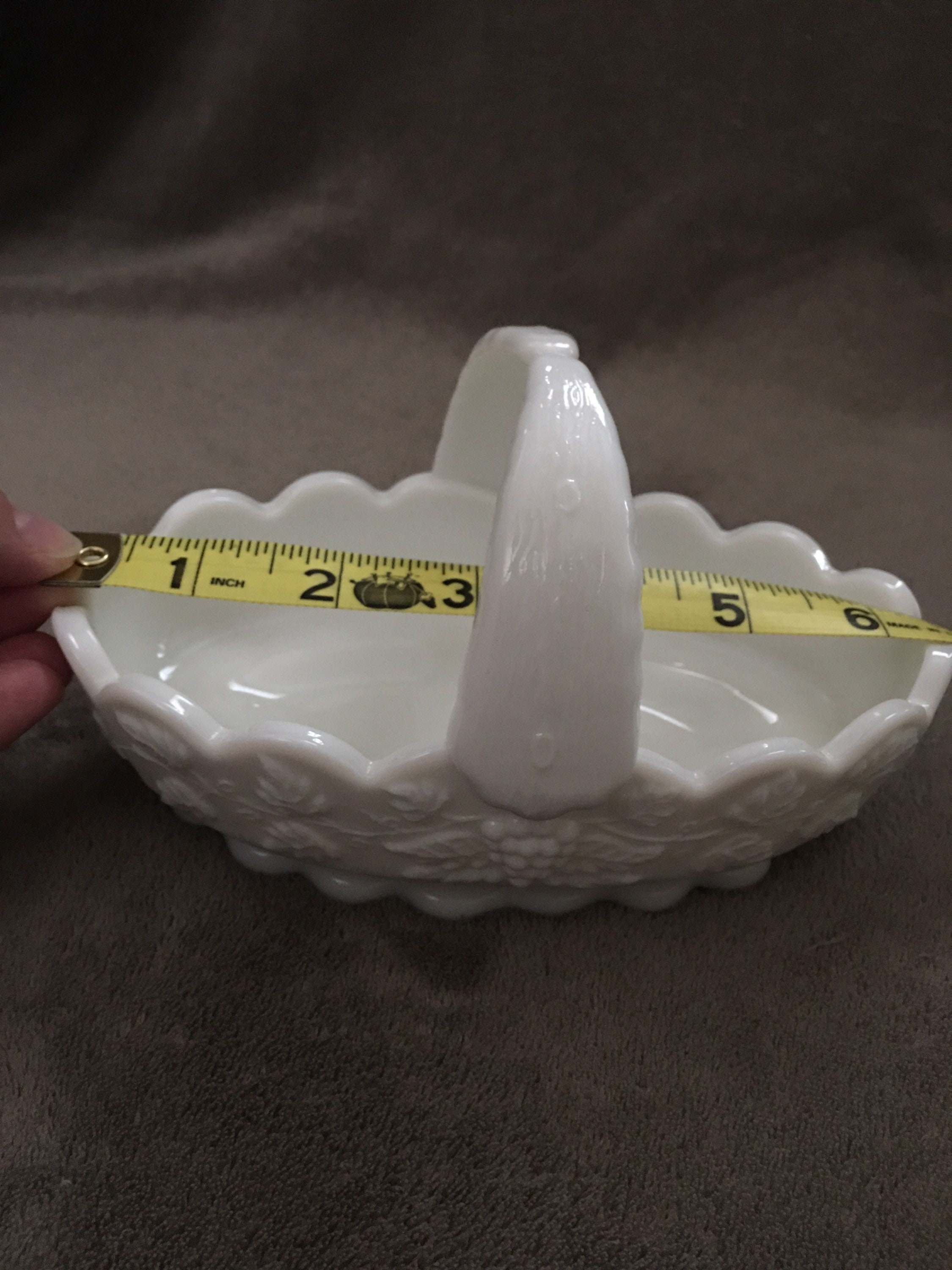 Vintage Westmoreland Milk Glass Basket Etsy UK