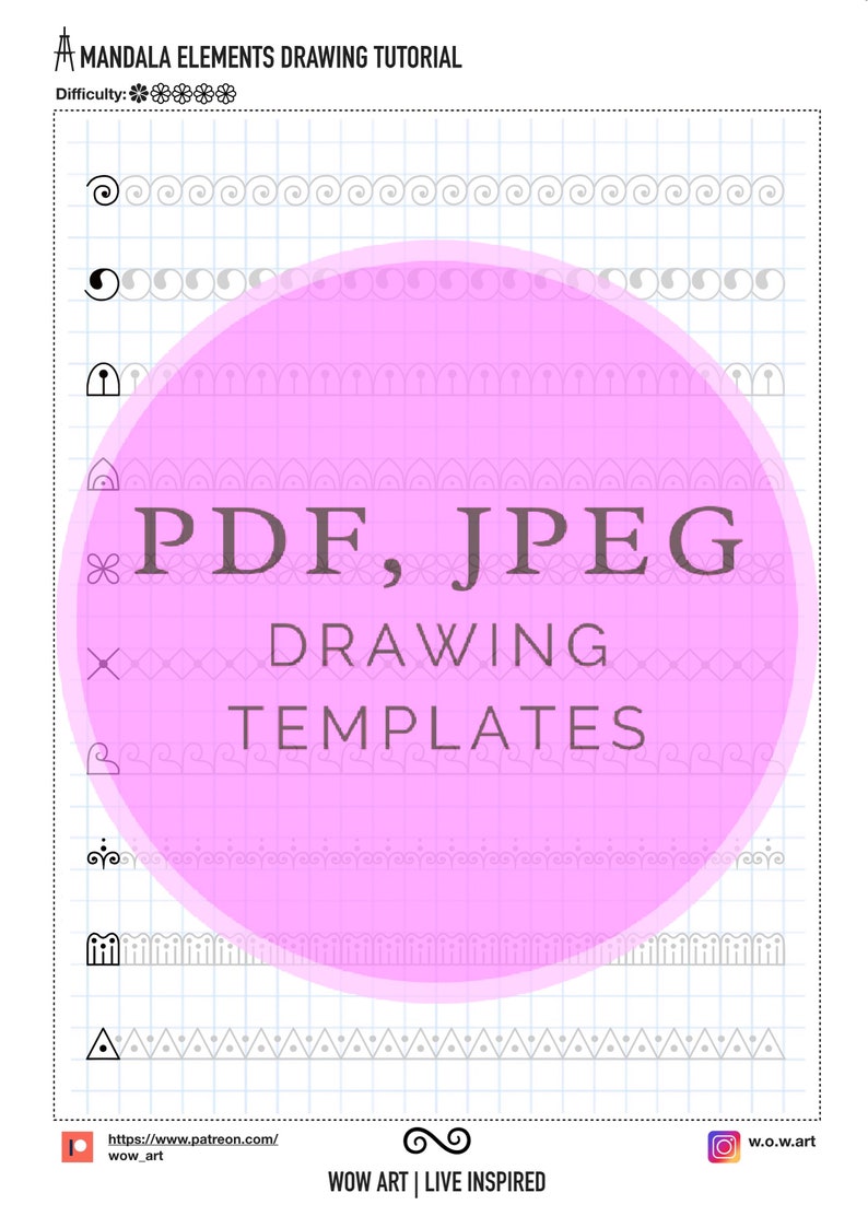 2.NEW 1x1 cell Patterns training sheets for beginnersPdf,jpeg. Mandala art, diy, instant downloads, lettering, art therapy, calligraphy image 2