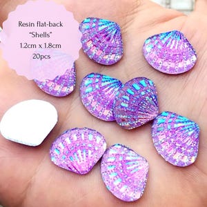 20pcs Flatback &quot;Shells&quot;, 1.5x1.8cm.Dot art supplies, Mandala art, Acrylic Gems,DIY Crafts and Jewelry Making.4 Colors Available
