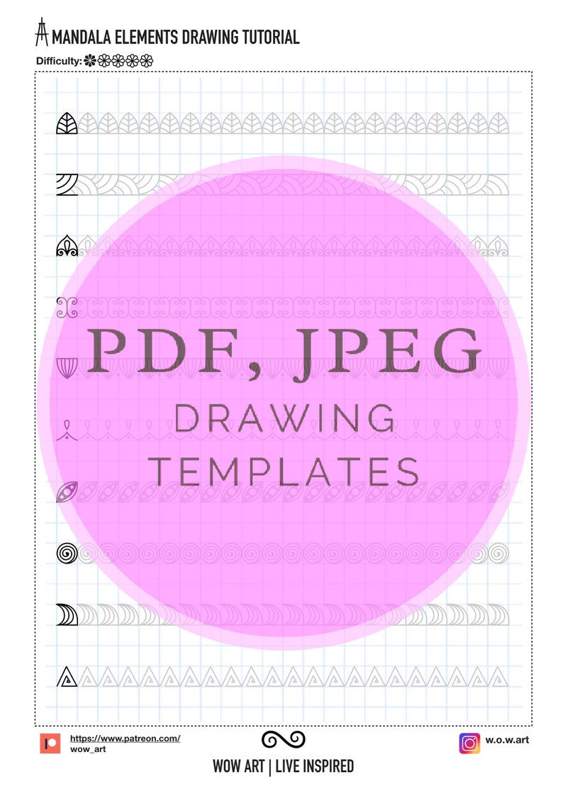 2.NEW 1x1 cell Patterns training sheets for beginnersPdf,jpeg. Mandala art, diy, instant downloads, lettering, art therapy, calligraphy image 4