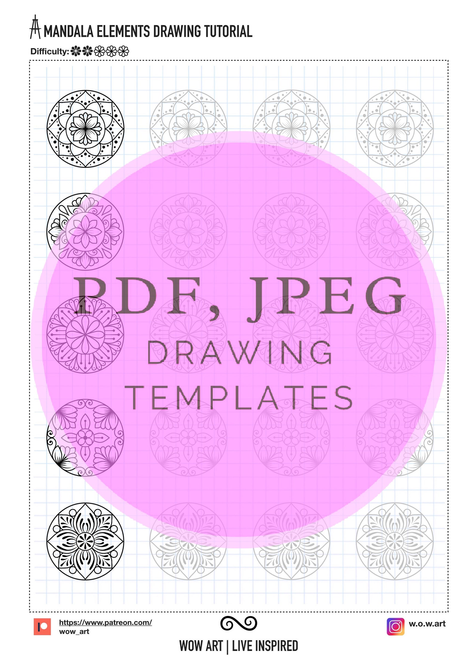9. Simple Central Patterns Training Sheets! Pdf/jpeg. Mandala Art ...