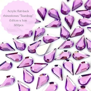 300pcs Teardrop Flatback Rhinestones, 0.61x1cm.Dot art supplies, Mandala art, Acrylic Gems,DIY Crafts and Jewelry Making.10 Colors Available