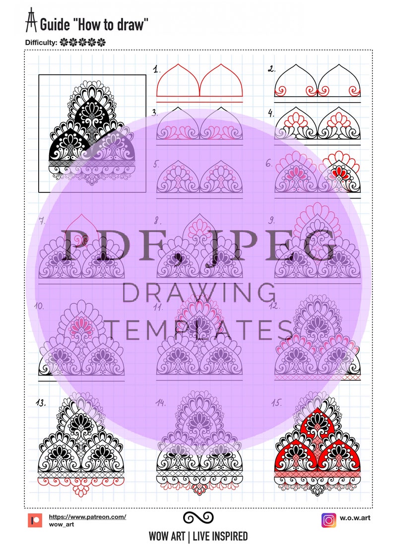 13.art Guides "how to Draw" With an Intricate Multi-row Mandala Pattern