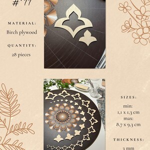 Juegos de plantillas de madera profesionales para dibujar, herramientas de arte de puntos, formas de madera, suministros de arte Mandala, creación de patrones, figuras geométricas, calco. 11. Design #11 28pcs