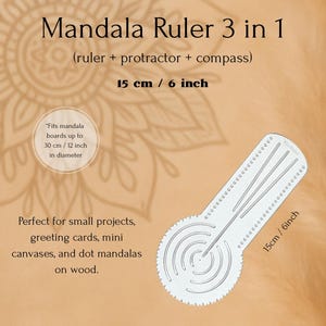 Mandala WOW Ruler 3-in-1 Compass + Protractor + Ruler, Dot Mandala Tool ...