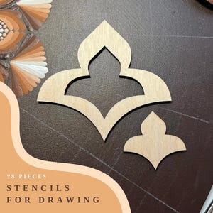 Stencil per disegno, strumenti per l'arte dei punti, forme in legno, forniture per l'arte dei mandala, stencil per tracciare, creazione di modelli, figure geometriche, set per tracciare