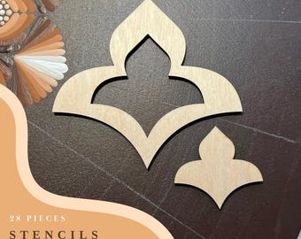 Stencils for drawing, dot art tools, wooden shapes, Mandala art supplies, tracing stencils, pattern building, geometric figures,tracing set