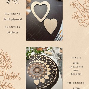 Juegos de plantillas de madera profesionales para dibujar, herramientas de arte de puntos, formas de madera, suministros de arte Mandala, creación de patrones, figuras geométricas, calco. 12. Design #12 28pcs