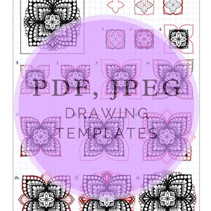 12. Guides artistiques Comment dessiner avec un motif de mandala central complexe des feuilles d'exercices pour le CONTOUR et le Remplissage. PDF, JPEG.Mandala art. image 8