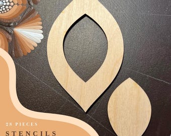 Stencils for drawing, dot art tools, wooden shapes, Mandala art supplies, tracing stencils, pattern building, geometric figures,tracing set