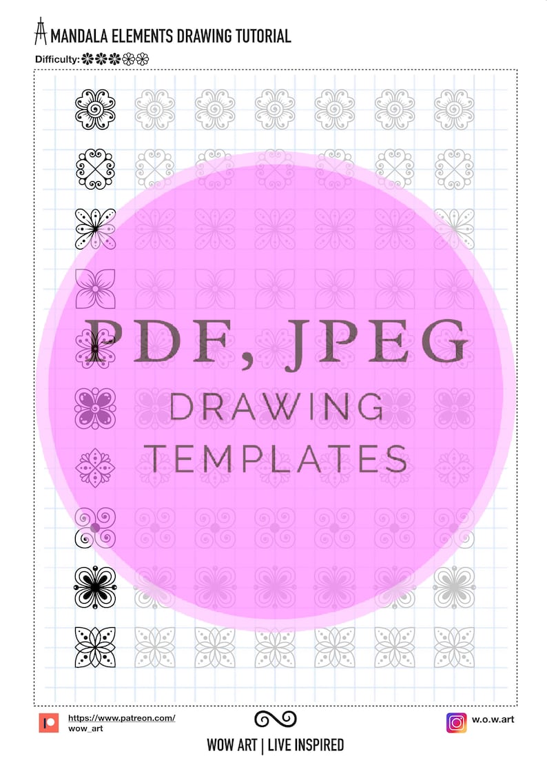 19.NOUVEAUTÉ 2 x 2 cellules Feuilles de formation sur les modèles Pdf, jpeg. Art mandala, bricolage, papier numérique, téléchargements instantanés, lettrage, art-thérapie, calligraphie image 5