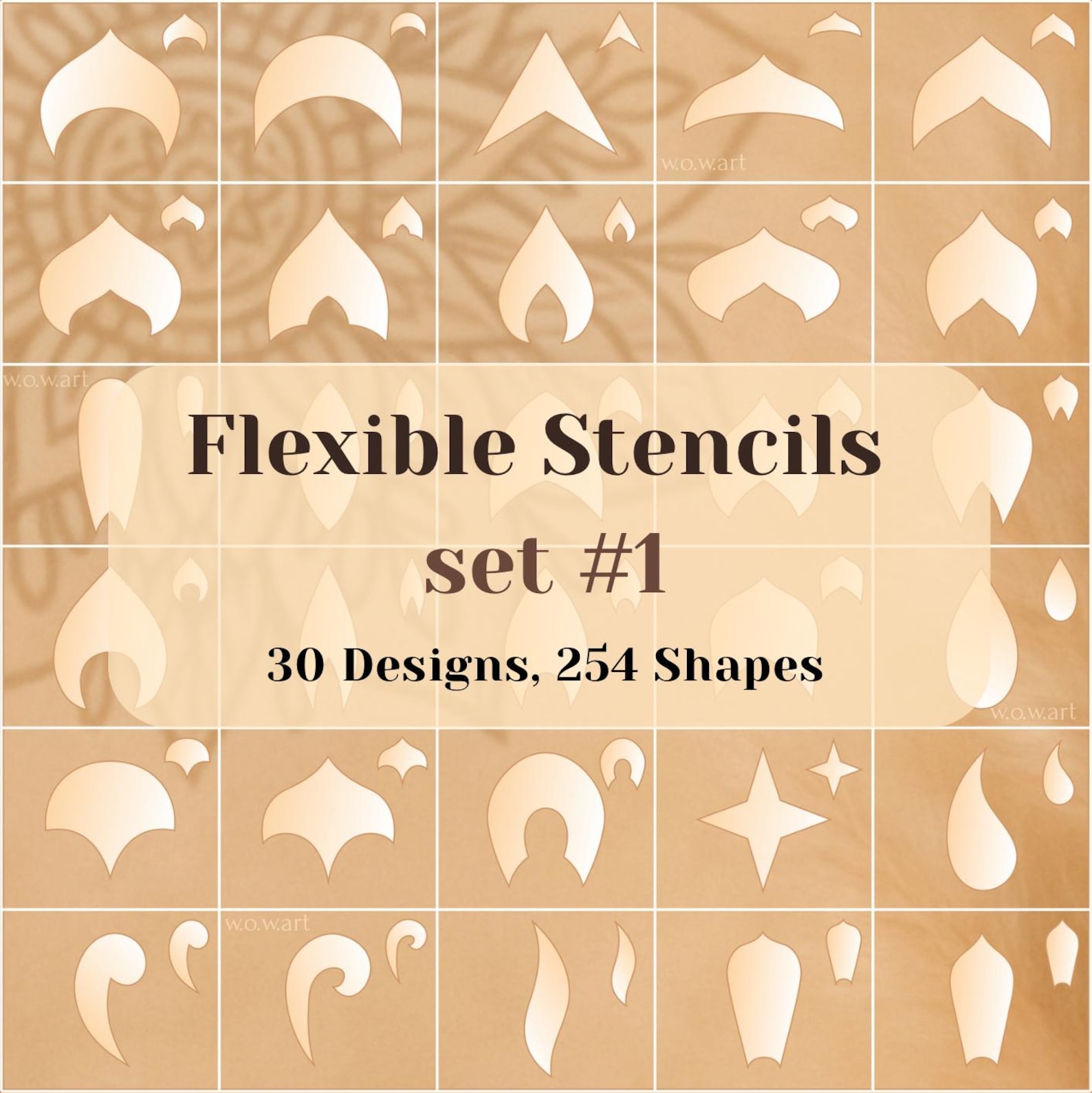 Flexible Stencils Set #1: 30 Designs, 254 Shapes.reusable Stencils for ...