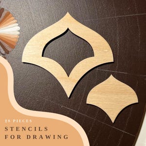Stencil per disegno, strumenti per l'arte dei punti, forme in legno, forniture per l'arte dei mandala, stencil per tracciare, creazione di modelli, figure geometriche, set per tracciare