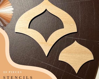 Stencils for drawing, dot art tools, wooden shapes, Mandala art supplies, tracing stencils, pattern building, geometric figures,tracing set