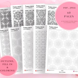 14.Fogli di formazione sui modelli di mosaico! Pdf,jpeg. Arte mandala, ornamenti, carta digitale, download istantanei, fatto a mano, arteterapia, calligrafia