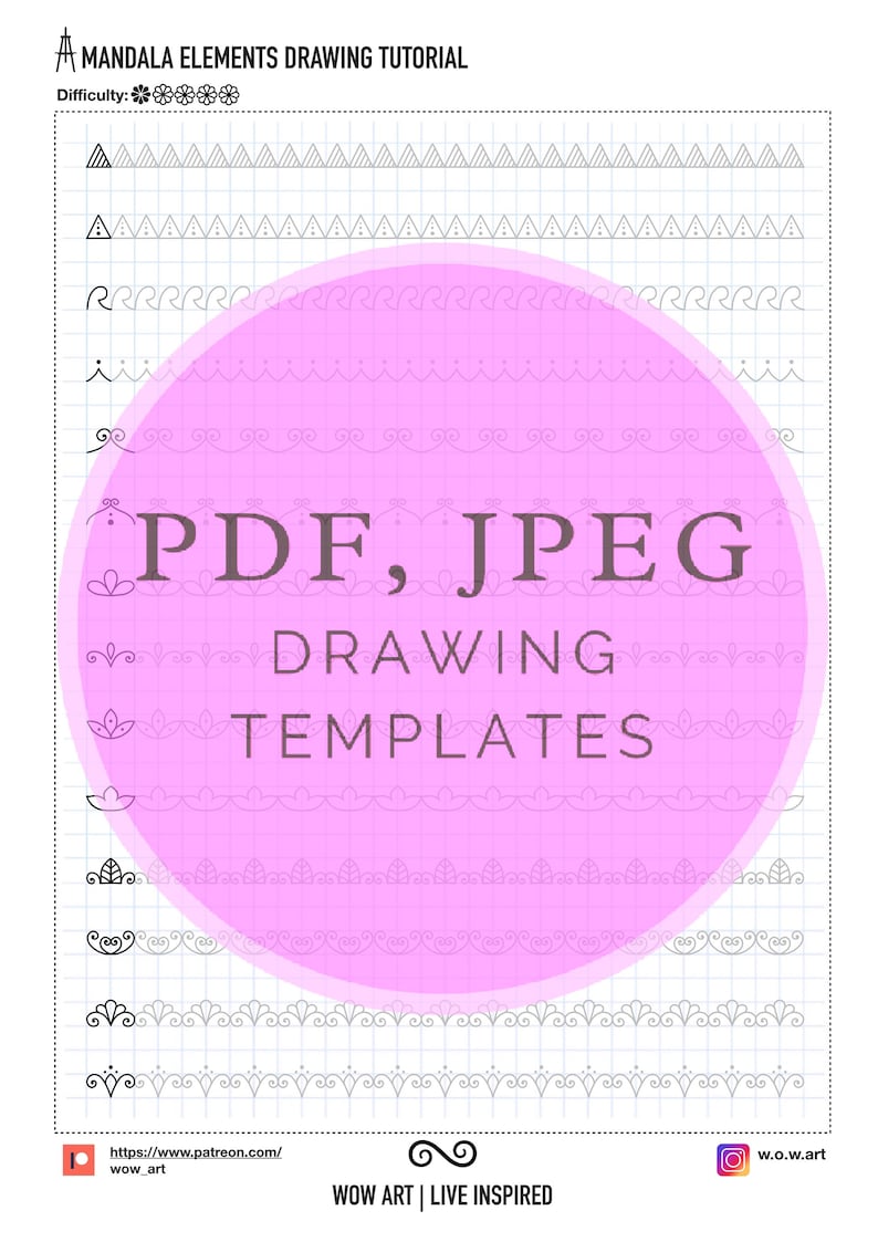 1. Hojas de entrenamiento de patrones más fáciles para principiantes Pdf,jpeg.Mandala art, papel digital, descargas instantáneas, hecho a mano, arteterapia, caligrafía imagen 8