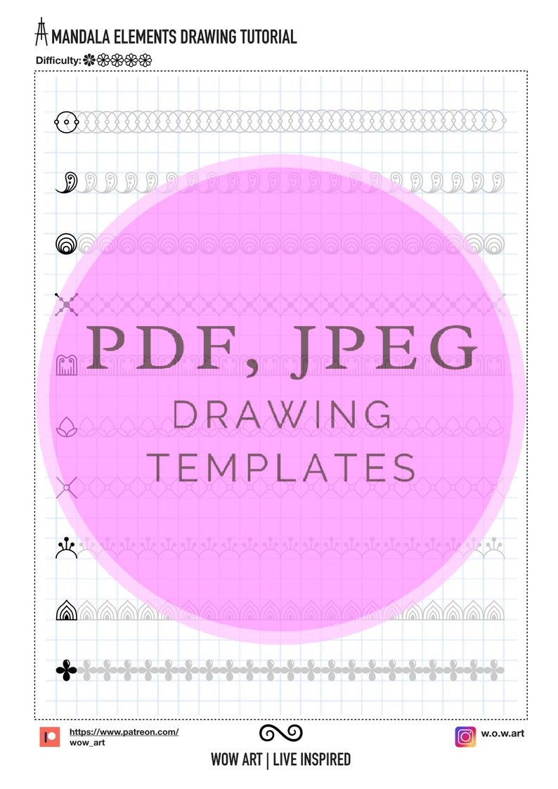 2.NEW 1x1 cell Patterns training sheets for beginnersPdf,jpeg. Mandala art, diy, instant downloads, lettering, art therapy, calligraphy image 5