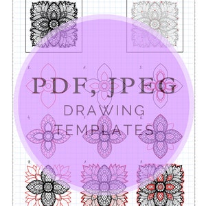 12. Guides artistiques Comment dessiner avec un motif de mandala central complexe des feuilles d'exercices pour le CONTOUR et le Remplissage. PDF, JPEG.Mandala art. image 2