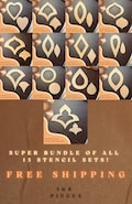 Bundle of all 13 stencil sets for drawing, dot art tools, wooden shapes, Mandala art supplies,pattern building,geometric figures,tracing set product logo