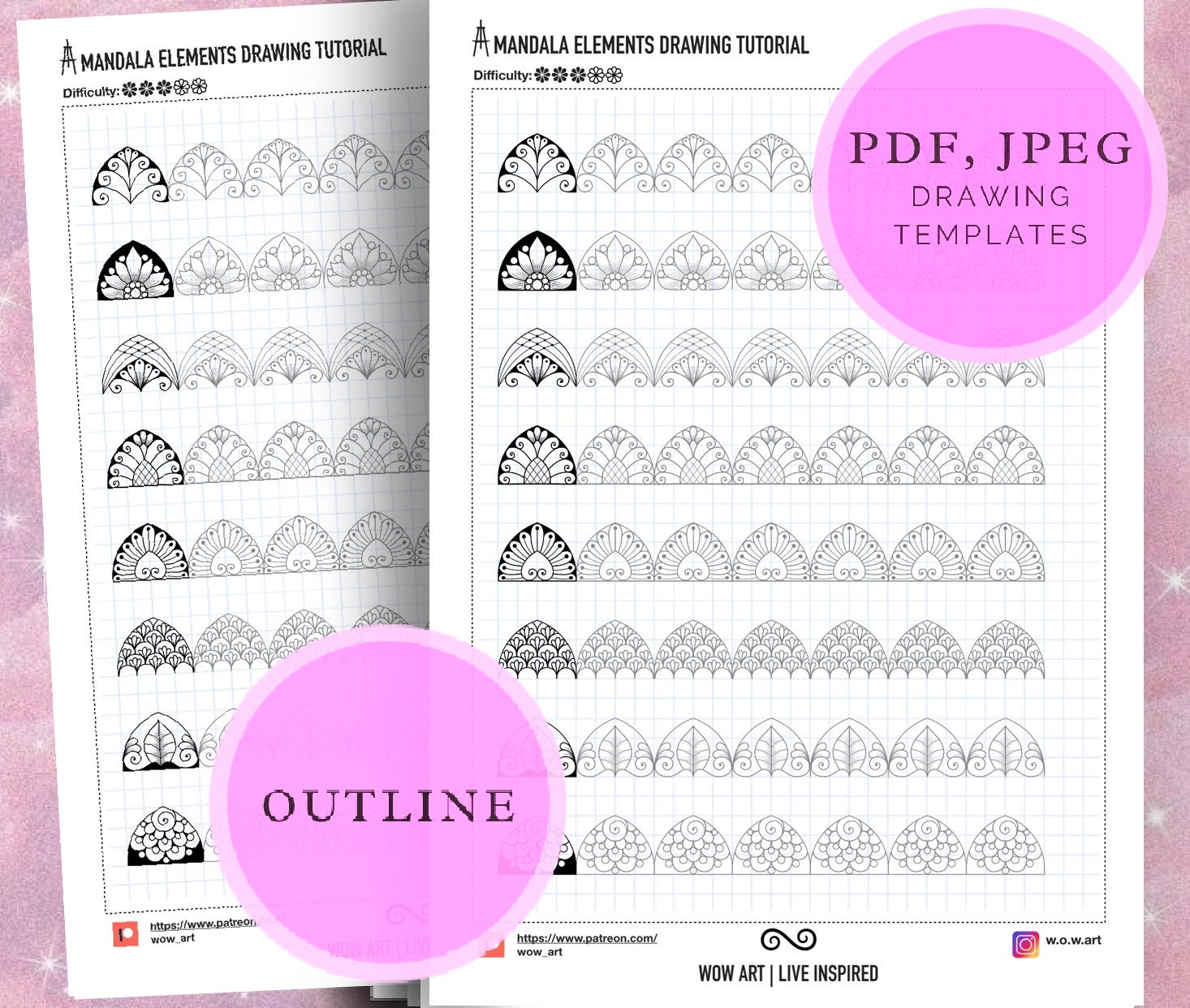 Patterns Training Sheets Pdf Templates. Mandala Art Etsy