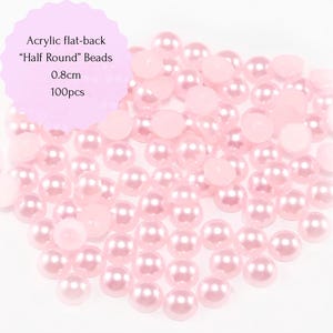 100pcs Half Round Flatback Beads, 0.8cm.Dot art supplies, Mandala art, Acrylic Gems,DIY Crafts and Jewelry Making.9 Colors Available