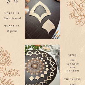 Juegos de plantillas de madera profesionales para dibujar, herramientas de arte de puntos, formas de madera, suministros de arte Mandala, creación de patrones, figuras geométricas, calco. 10. Design #10 28pcs