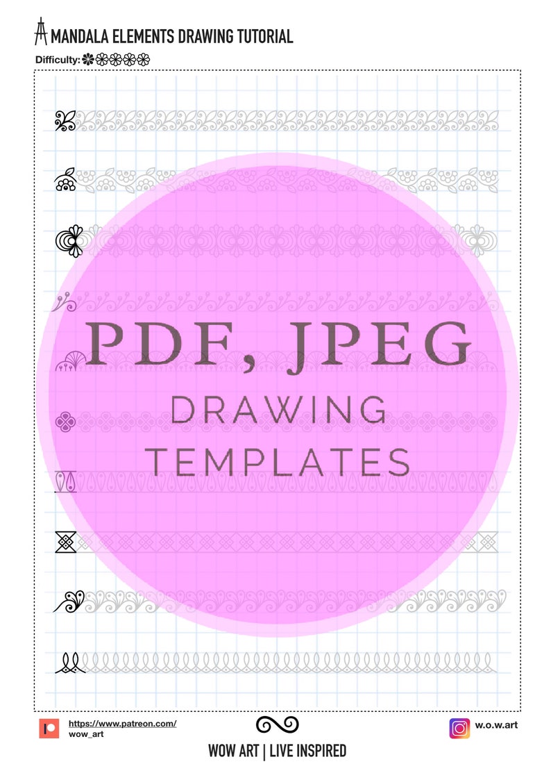 2.NEW 1x1 cell Patterns training sheets for beginnersPdf,jpeg. Mandala art, diy, instant downloads, lettering, art therapy, calligraphy image 7