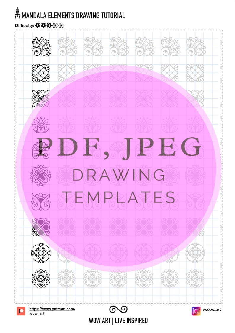 19.NOUVEAUTÉ 2 x 2 cellules Feuilles de formation sur les modèles Pdf, jpeg. Art mandala, bricolage, papier numérique, téléchargements instantanés, lettrage, art-thérapie, calligraphie image 4