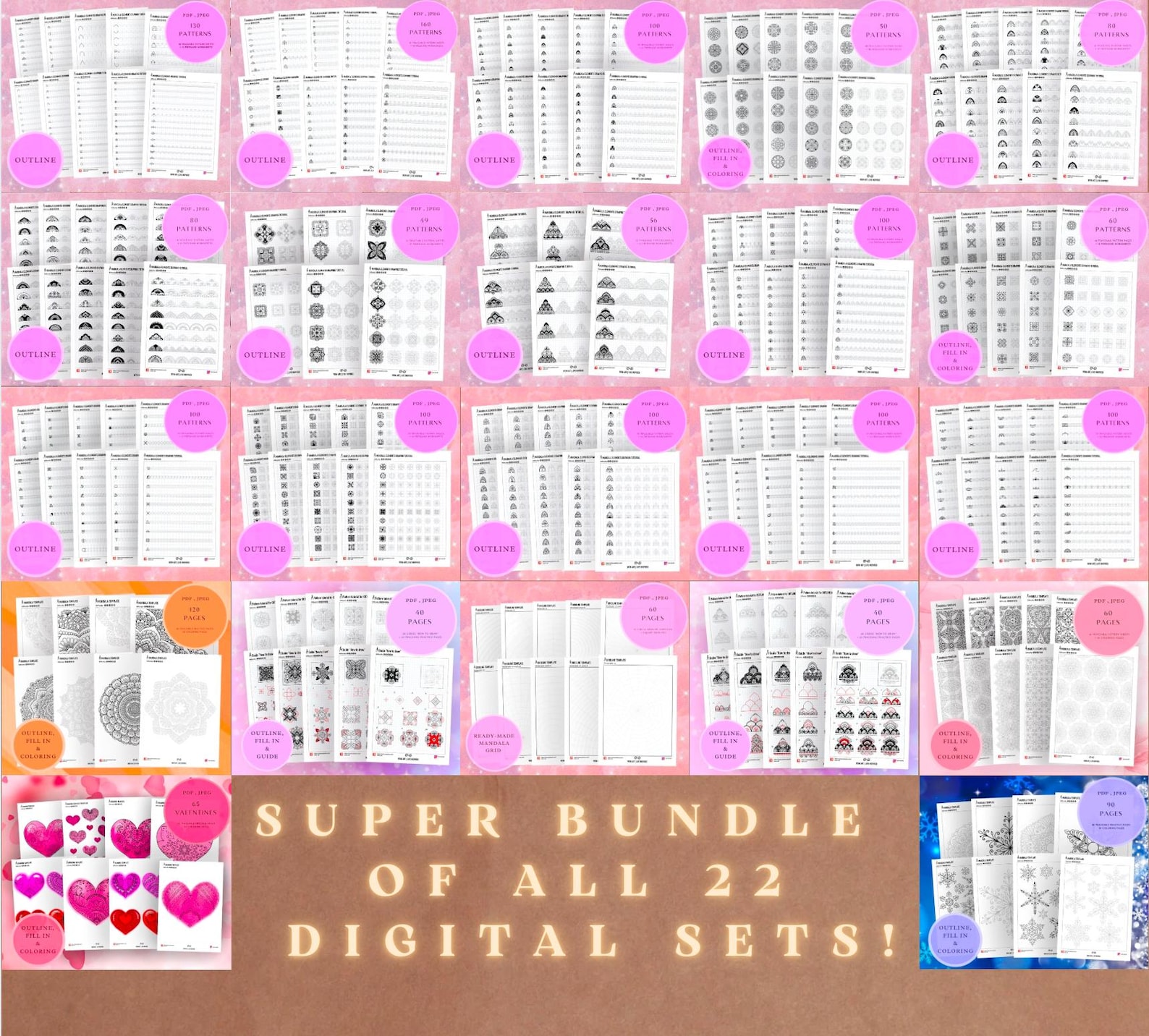 ALL 22 Sets of Patterns and Training Sheets in One Bundle! Pdf,jpeg ...