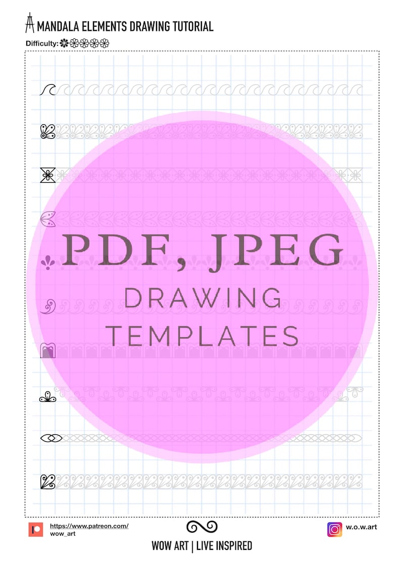 2.NOUVEAUTÉ Feuilles de formation sur les modèles de 1 x 1 cellule pour les débutants Pdf, jpeg. Art mandala, bricolage, téléchargements instantanés, lettrage, art-thérapie, calligraphie image 6